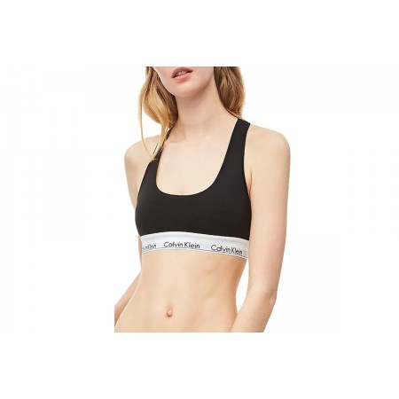 Calvin Klein Modern Cotton Γυναικείο Μπουστάκι Μαύρο, Λευκό