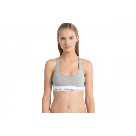 Calvin Klein Modern Cotton Γυναικείο Μπουστάκι Γκρι, Λευκό