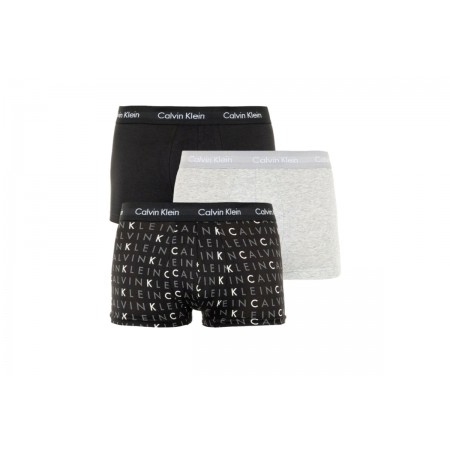 Calvin Klein Cotton Stretch Low Rise Trunk Εσώρουχο Boxer Ανδρικό 3-Τεμάχ 