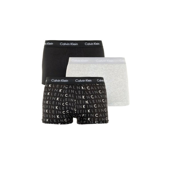 Calvin Klein Cotton Stretch Low Rise Trunk Εσώρουχο Boxer Ανδρικό 3-Τεμάχ (0000U2664G YKS)