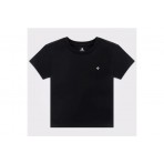 Converse Γυναικεία Κοντομάνικη Crop Top Μπλούζα Μαύρη