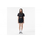 Converse Sporty Boxy Γυναικεία Κοντομάνικη Μπλούζα Μαύρη