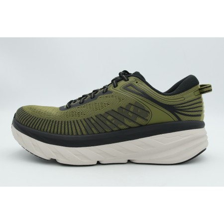 Hoka One One Bondi 7 Ανδρικά Αθλητικά Παπούτσια για Τρέξιμο Χακί, Μαύρα, Εκρού