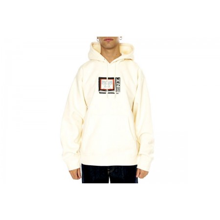 Obey TV Hoodie Ανδρικό Φούτερ Με Κουκούλα Εκρού