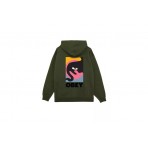 Obey Quarter Icon Premium Ανδρικό Φούτερ με Κουκούλα Χακί