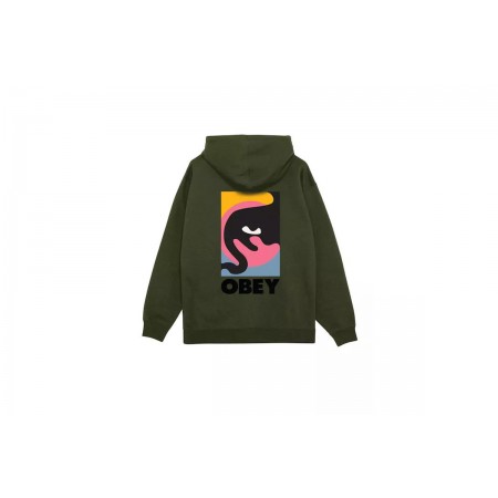 Obey Quarter Icon Premium Ανδρικό Φούτερ με Κουκούλα Χακί