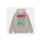 Obey Art Studio Flowers Premium Ανδρικό Φούτερ με Κουκούλα Μπεζ