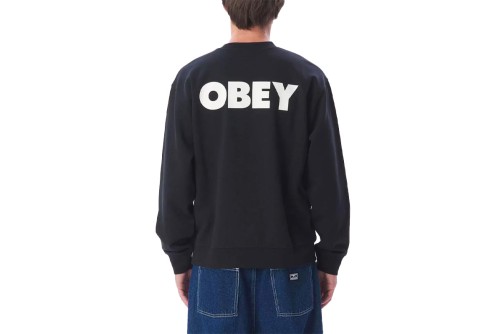 Obey Bold Crew Fleece Μπλούζα Με Λαιμόκοψη Ανδρική (112862349 BLACK)