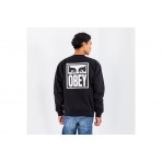 Obey Eyes Icon Crew Fleece  Μπλούζα Με Λαιμόκοψη Ανδρική (112863126 BLACK)