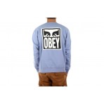 Obey Eyes Icon Crew Ανδρική Μακρυμάνικη Μπλούζα Λιλά