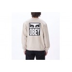 Obey Eyes Icon Crew Ανδρική Μακρυμάνικη Μπλούζα Γκρι