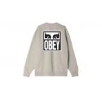 Obey Eyes Icon Crew Ανδρική Μακρυμάνικη Μπλούζα Γκρι