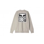 Obey Eyes Icon Crew Fleece Μπλούζα Με Λαιμόκοψη Ανδρική (112863126 SILVER GREY)