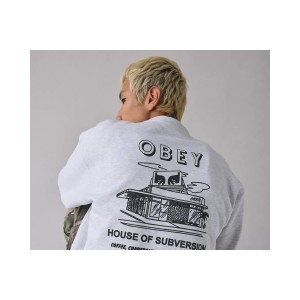 Obey House Of Subversion Premium Μπλούζα Με Λαιμόκοψη Ανδρική (112864195 HEATHER GREY)