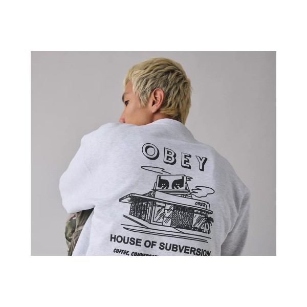 Obey House Of Subversion Premium Μπλούζα Με Λαιμόκοψη Ανδρική (112864195 HEATHER GREY)