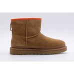 Ugg Classic Mini Zipper Tape Logo Γυναικεία Μποτάκια Καφέ
