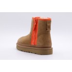 Ugg Classic Mini Zipper Tape Logo Γυναικεία Μποτάκια Καφέ