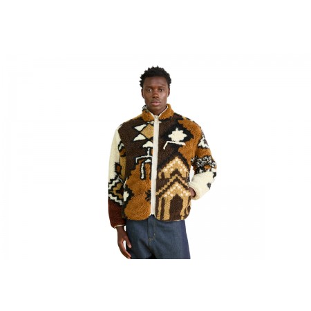 Obey Moroccan Rug Ανδρικό Sherpa Μπουφάν Καφέ, Μπεζ