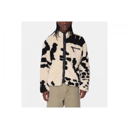 Obey Shaggy Ανδρικό Μπουφάν Sherpa Εκρού, Μαύρο