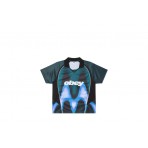 Obey Blurred Soccer Jersey V-Neck Ανδρικό Κοντομάνικο T-Shirt Πετρόλ, Μαύρο, Μπλε, Λευκό