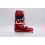 Moon Boot Icon Retrobiker Παιδικές Μπότες Χιονιού Κόκκινες & Λευκές