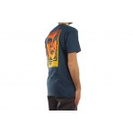 Obey Icon Stencil Flame Ανδρικό Κοντομάνικο T-Shirt Ραφ