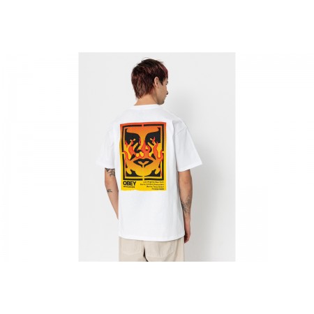 Obey Icon Stencil Flame T-Shirt Ανδρικό 