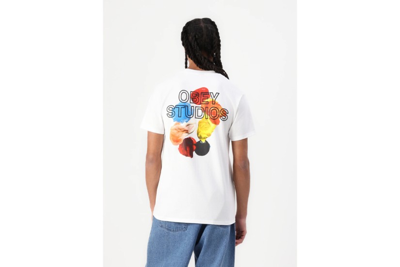 Obey Studios Palette Ανδρικό Κοντομάνικο T-Shirt Λευκό
