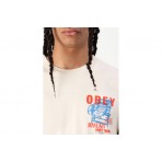 Obey Printing Press Make Art Ανδρικό Κοντομάνικο T-Shirt Εκρού
