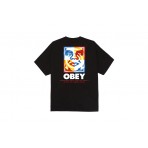 Obey Target Icon Ανδρικό Κοντομάνικο T-Shirt Μαύρο
