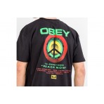 Obey Peace Target Ανδρικό Κοντομάνικο T-Shirt Μαύρο