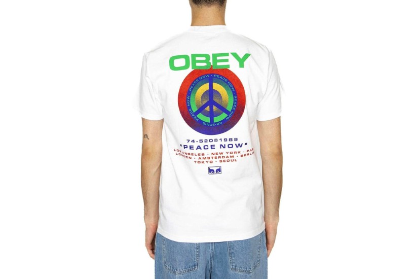 Obey Peace Target Ανδρικό Κοντομάνικο T-Shirt Λευκό