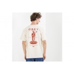 Obey Premium Sounds Ανδρικό Κοντομάνικο T-Shirt Λευκό