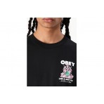 Obey Love And Unity Now Ανδρικό Κοντομάνικο T-Shirt Μαύρο