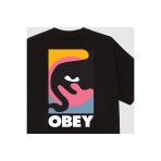 Obey Quarter Icon Classic Ανδρικό Κοντομάνικο T-Shirt Μαύρο