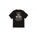 Obey House Of Subversion Ανδρικό Κοντομάνικο T-Shirt Μαύρο, Λευκό