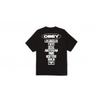 Obey Global Impact Classic Ανδρικό Κοντομάνικο T-Shirt Μαύρο