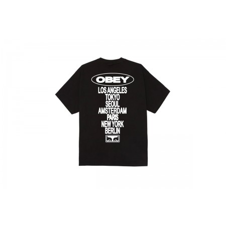 Obey Global Impact Classic Ανδρικό Κοντομάνικο T-Shirt Μαύρο