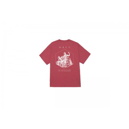 Obey Architecture Of The Uni Classic Ανδρικό Κοντομάνικο T-Shirt Κόκκινο