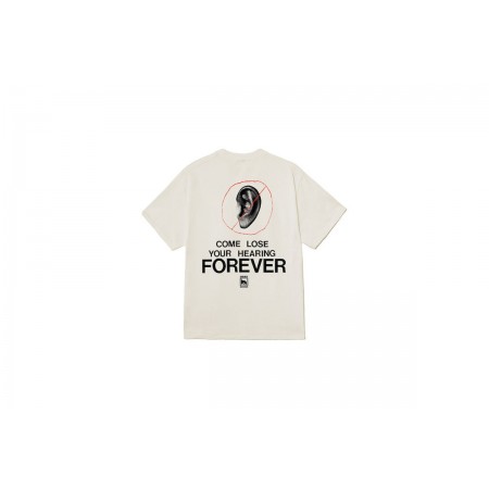 Obey Come Lose Your Hearing Classic Ανδρικό Κοντομάνικο T-Shirt Εκρού
