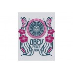 Obey Peace Now Butterflies Classic Ανδρικό Κοντομάνικο T-Shirt Λευκό