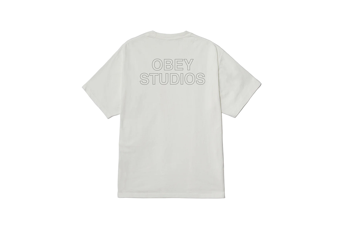 Obey Studios Outline Ανδρικό Κοντομάνικο T-Shirt Λευκό