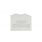 Obey Studios Outline Ανδρικό Κοντομάνικο T-Shirt Λευκό