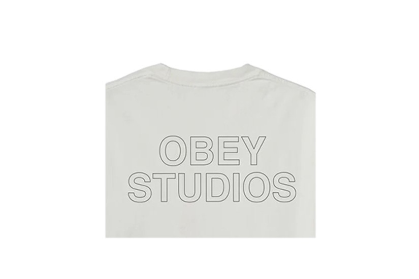 Obey Studios Outline Ανδρικό Κοντομάνικο T-Shirt Λευκό