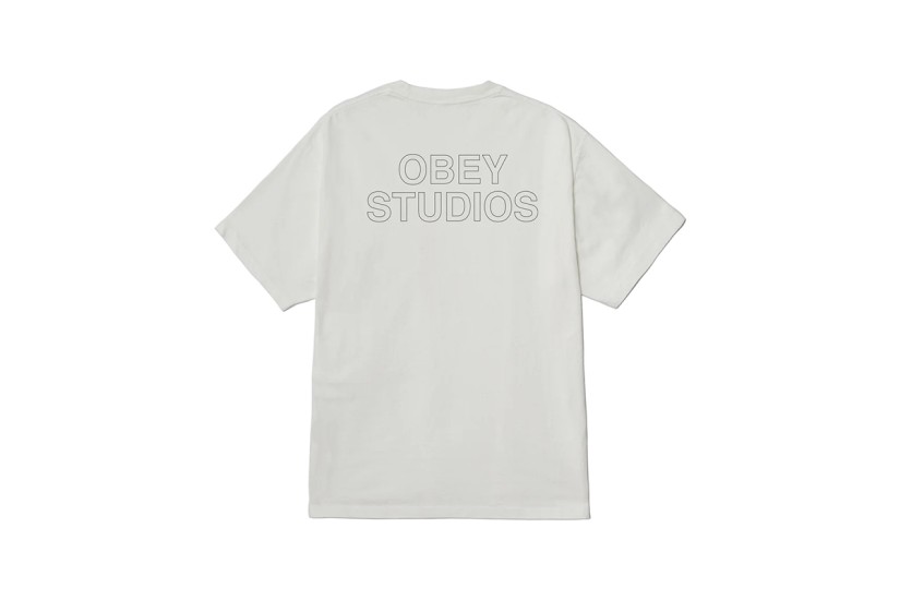 Obey Studios Outline Ανδρικό Κοντομάνικο T-Shirt Λευκό