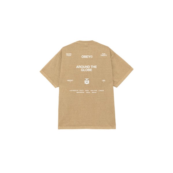Obey Around The Globe T-Shirt Ανδρικό (167924096 PIGMENT LIGHT KHAKI)