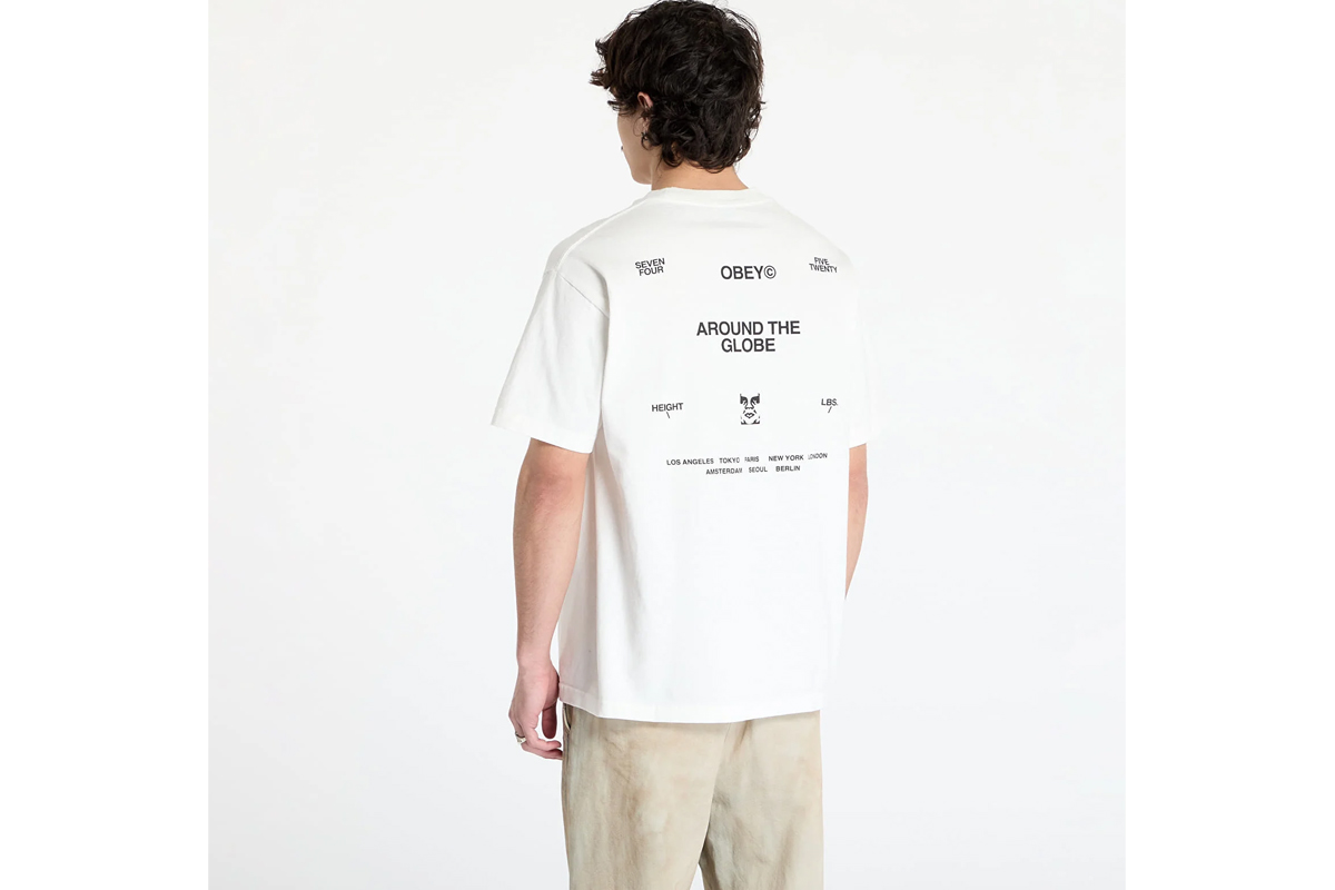 Obey Around The Globe Ανδρικό Κοντομάνικο T-Shirt Λευκό