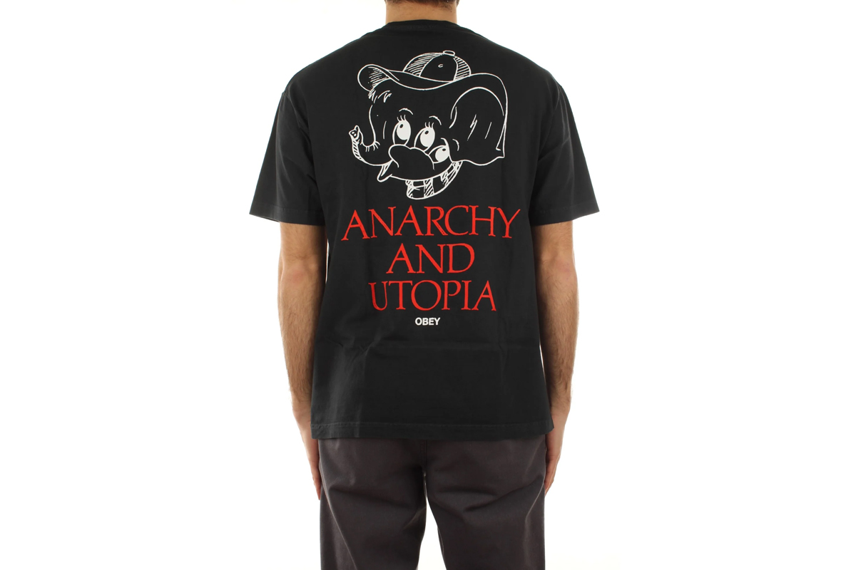 Obey Anarchy And Utopia Ανδρικό Κοντομάνικο T-Shirt Μαύρο