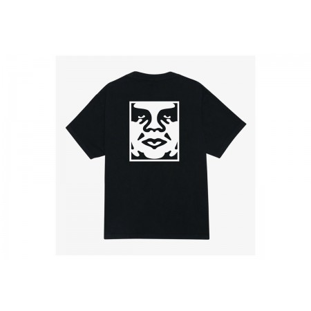Obey Bold Icon Face Pigment Ανδρικό Κοντομάνικο T-Shirt Μαύρο, Λευκό