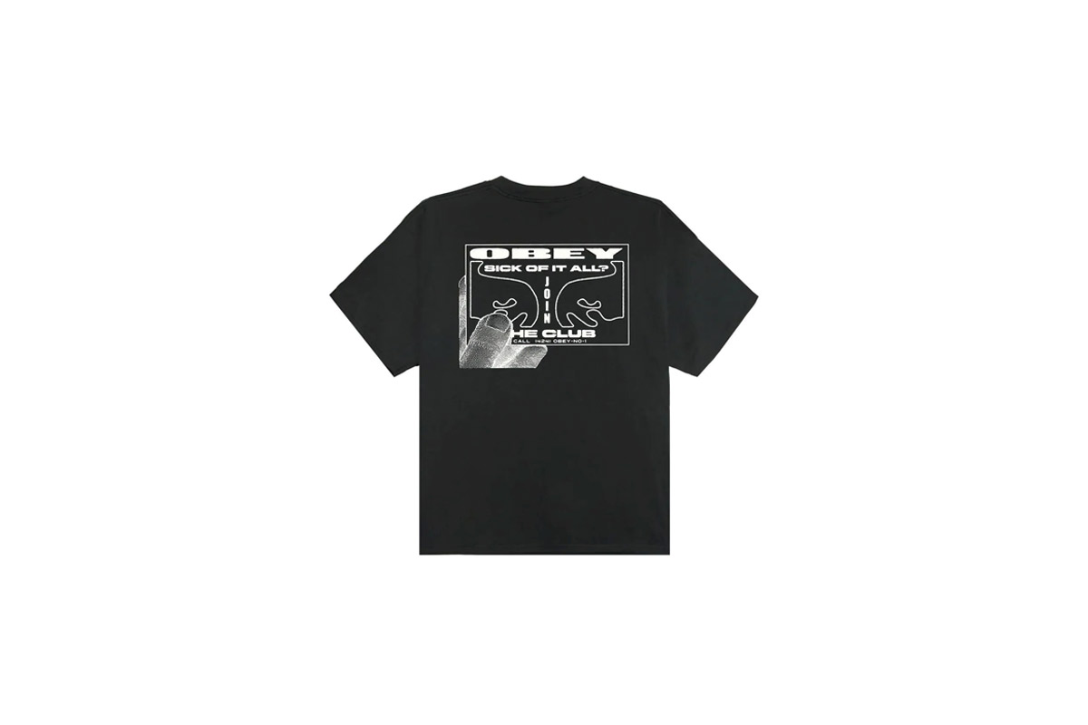 Obey Club Heavyweight Ανδρικό Κοντομάνικο T-Shirt Μαύρο